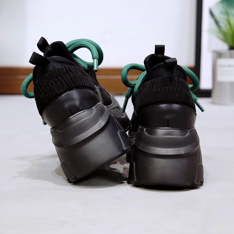 

New Stylish Woman Increasing 6CM INS High Heel Sneakers Women Height Platform Breathable Sports Walking Girls Sneakers Women
