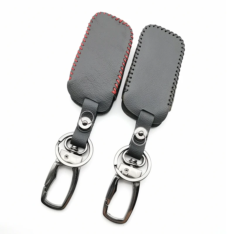 

100% Leather Auto Key Case for A93 A63 Russian Two Way Version Starline Remote Control LCD Car Alarm Keychain Fob Cover
