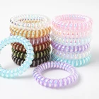 Женский цветной эластичный пластиковый резиновый телефонный шнур для девушек резинка для волос яркая красочная телефонная линия
