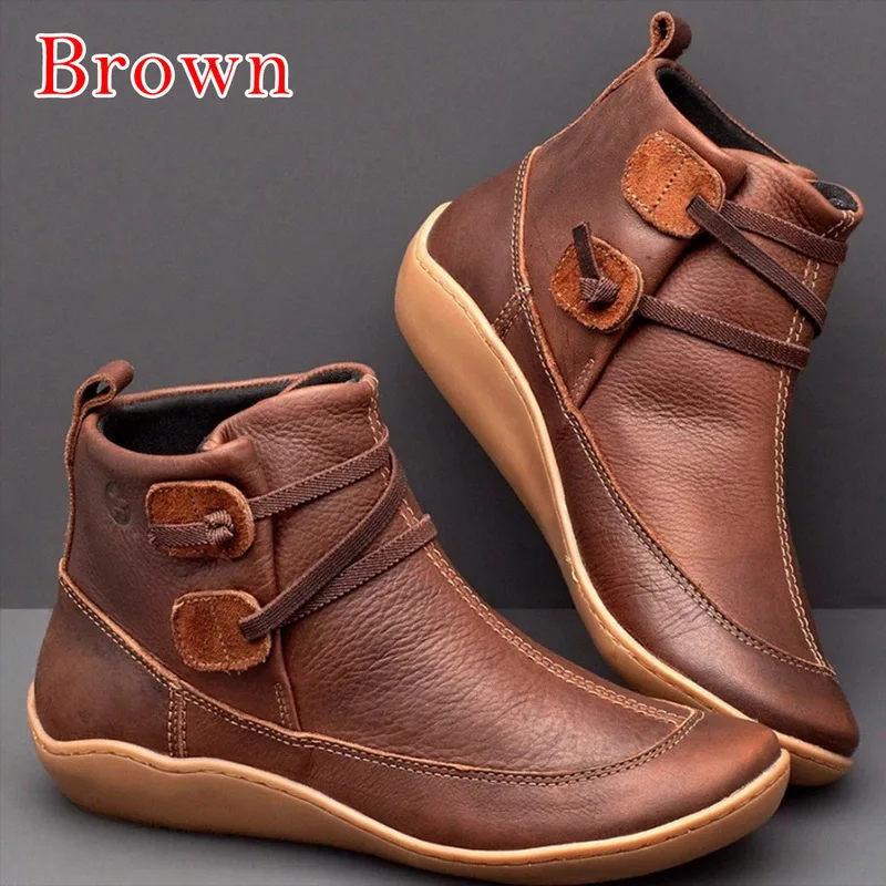 Новинка 2019 женская обувь для прогулок короткие ботинки женские с круглым носком