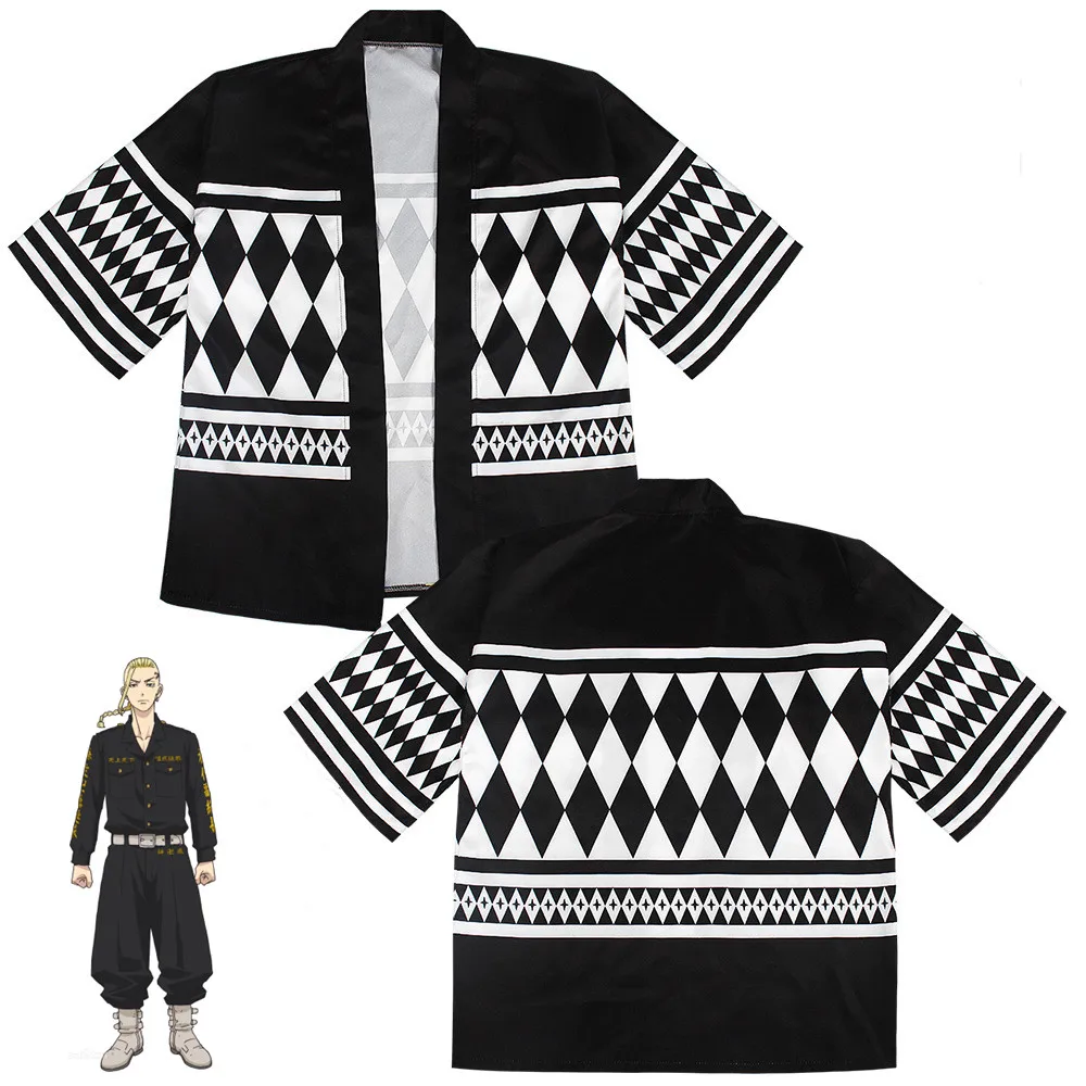

Tokyo Revengers Cosplay T-shirt Cloak of Draken Manji Gang Summer Haori Kimono Tee Men Short-sleeve Tokyo Revengers Costume