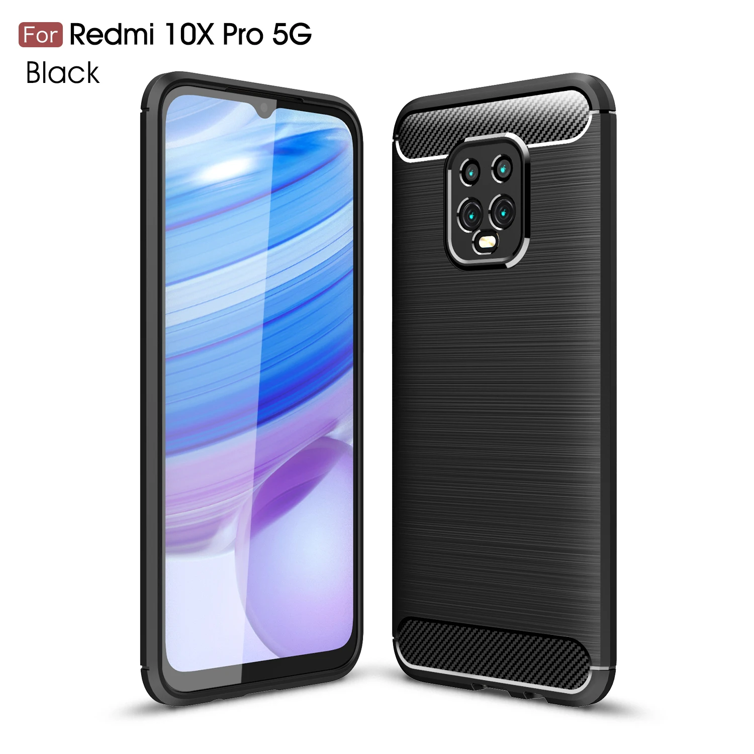 

Fashion Light Carbon Fiber Softness Shockproof Anti-fall Phone Case For Xiaomi Redmi 10X Pro 5G 4G Ultra-thin Protection Cover