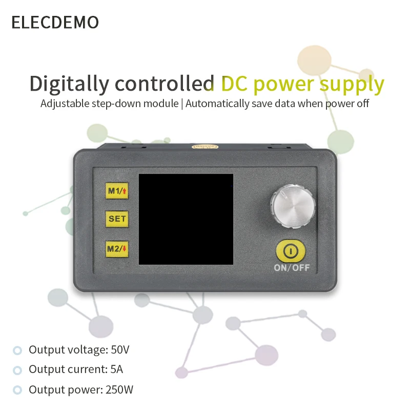 Регулируемый понижающий модуль постоянного тока DP50V5A с ЧПУ встроенный вольтметр