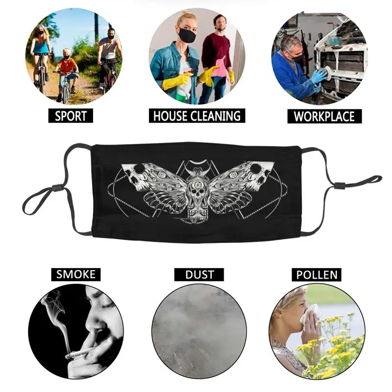 

Surreal Death Moth Breathable Face Mask Adult Gothic Bee Skull Dustproof Protection Cover Respirator Mouth-Muffle