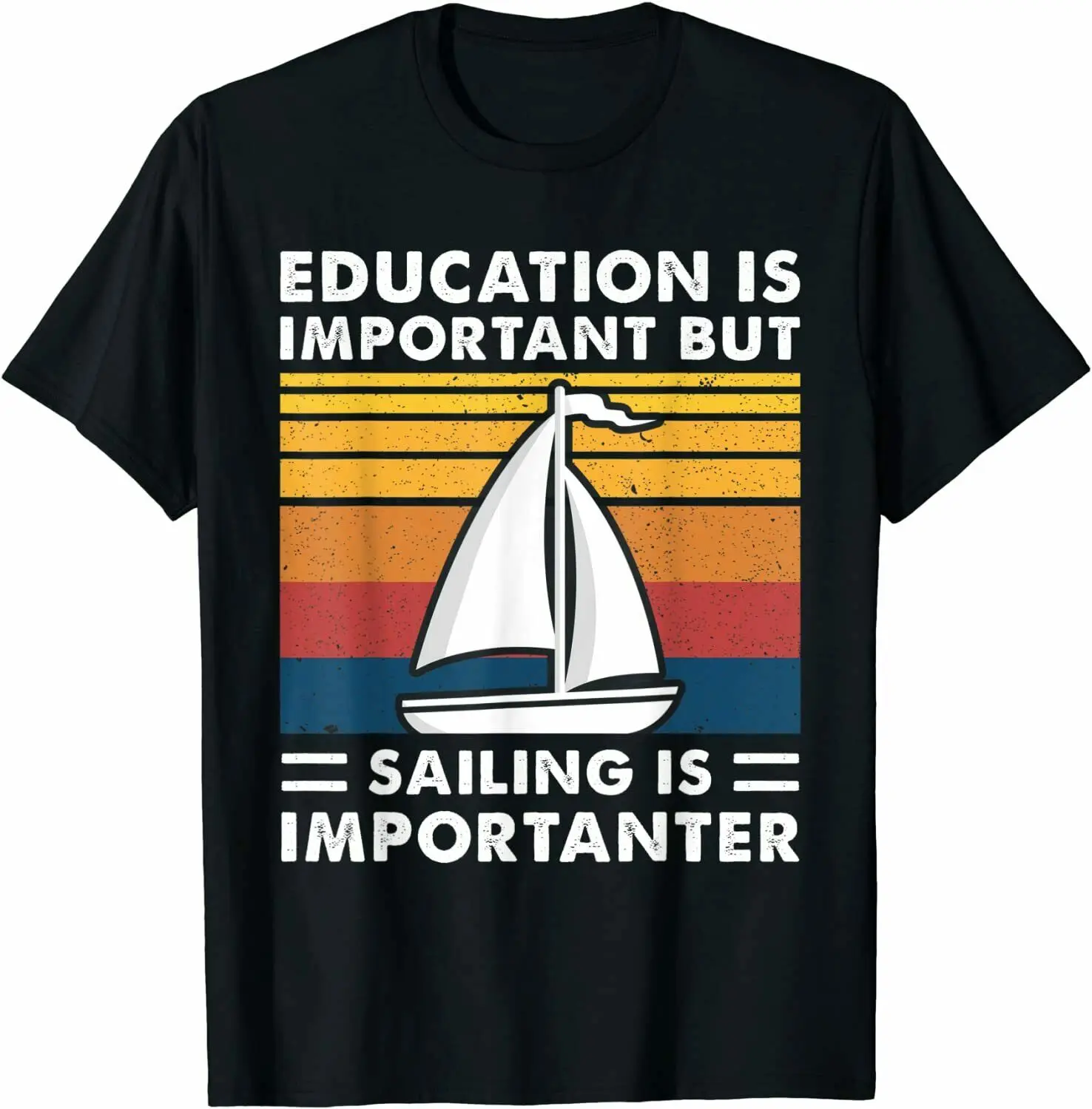 Образование важно но парусный спорт это важная футболка с графином для
