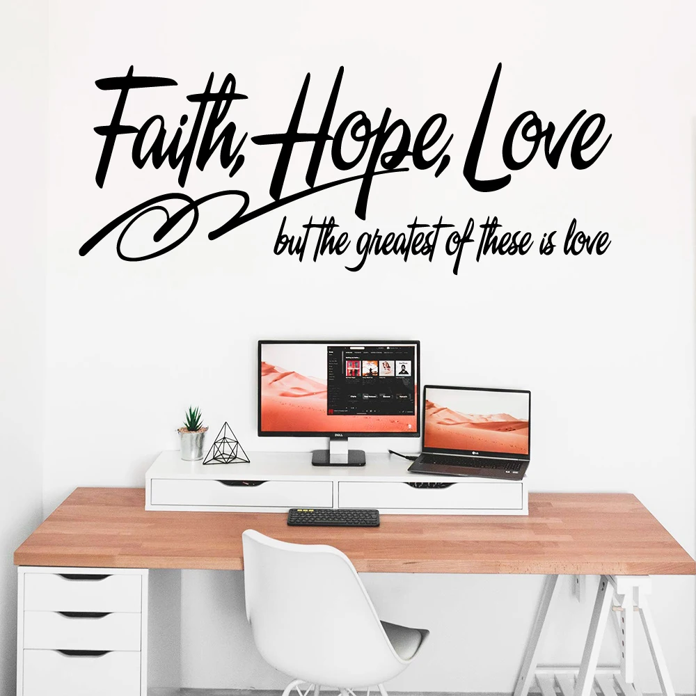 Современная вера надеюсь любовь декоративная наклейка водонепроницаемый