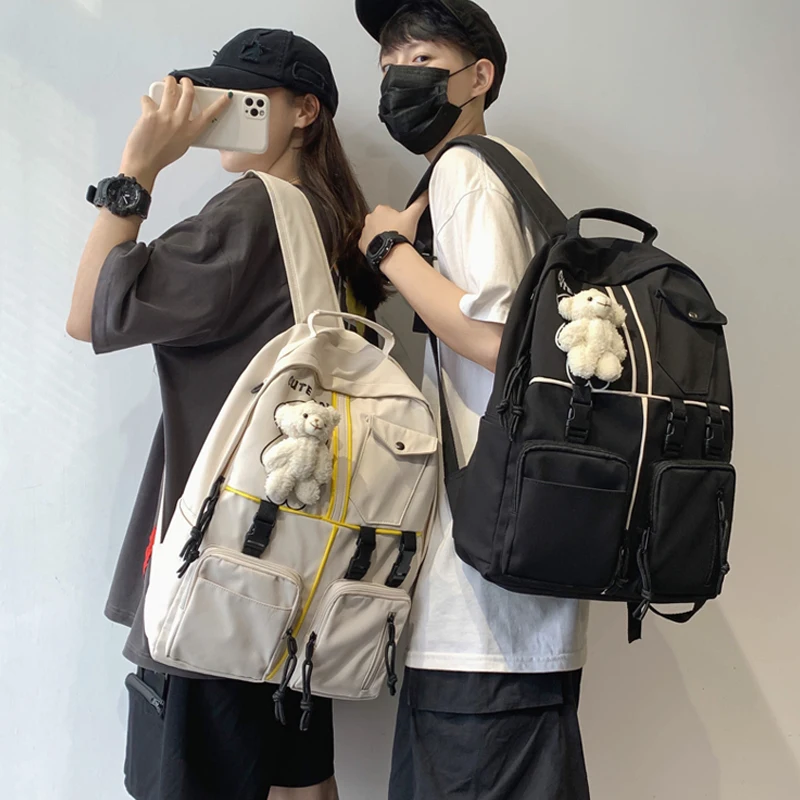 

Large Men Backpack Women Cute School Bags for Teenage Girls Boys Teen Bagpack Preppy Campus Student Back Pack Female Nylon Solid