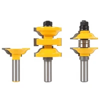 3pcs 12mm shank entry interior tenon door router bit set matched rs router bits carving for wood