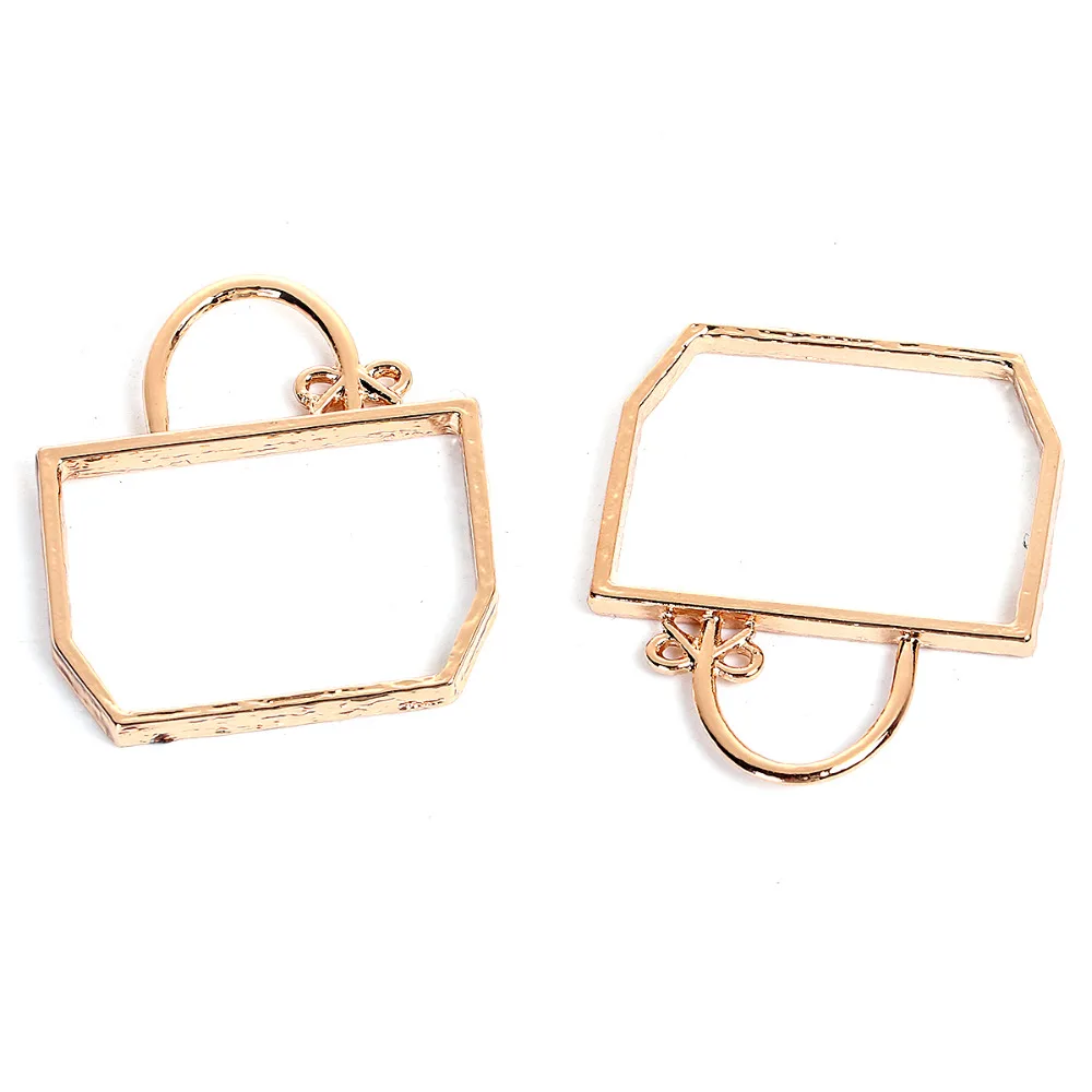 Doreen Box Cute Hollow Bag Shape Pendants Casual Zinc Based Alloy Open Back Bezel Accessories For DIY Resin 1 Piece | Украшения и
