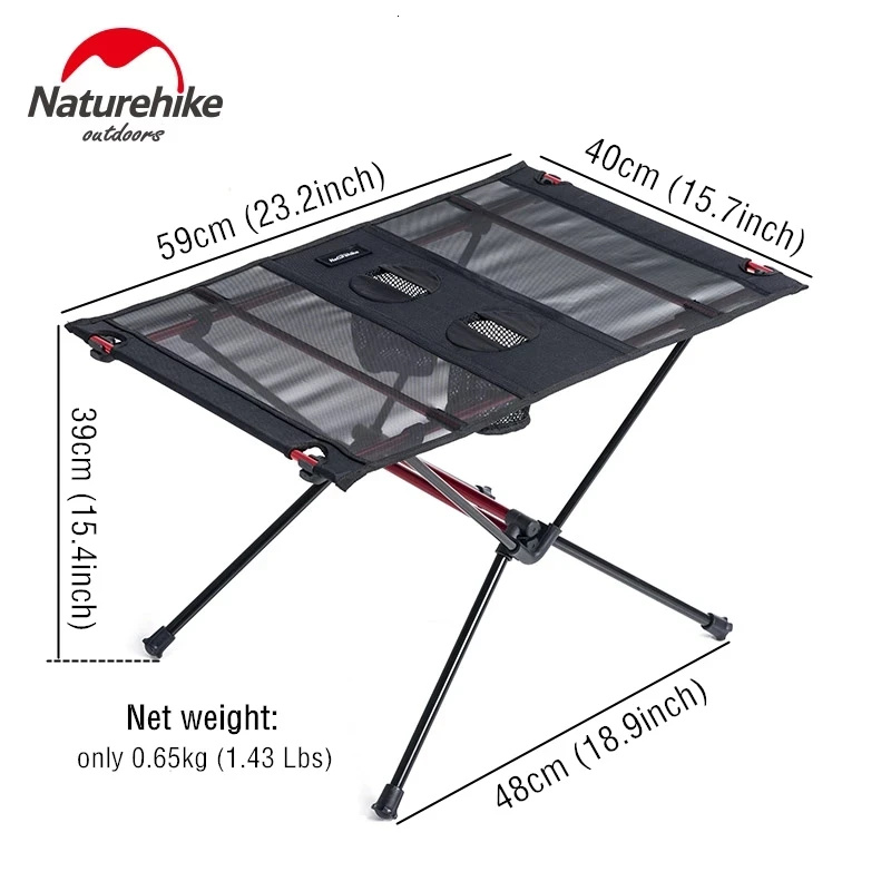 Naturehike Camping Table Ultralight Collapsible Aluminum Roll Up Outdoor Folding Camping Table Foldable Picnic Table NH19Z027-Z