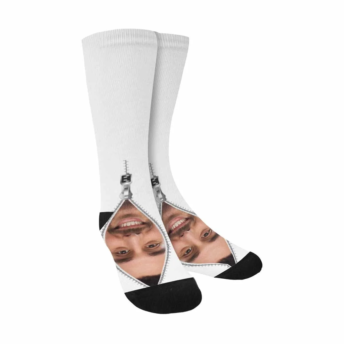 

Custom Face Zipper Sublimated Crew Socks