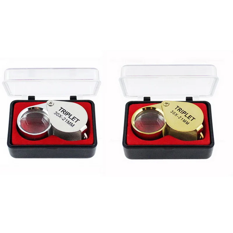 30X 21 мм Высокая увеличительное стекло металлический складной карманный Размеры