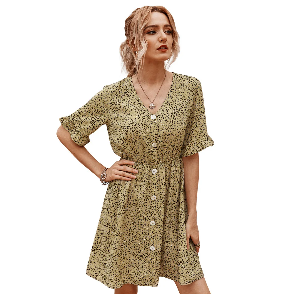 

The 2021 summer's temperament of broken beautiful dress skirt chiffon dress