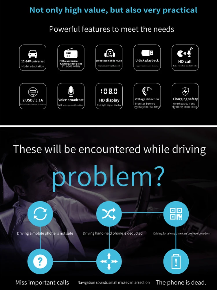 DHKEJI Автомобильный Bluetooth беспроводной fm-передатчик MP3-плеер USB зарядное устройство автомобильные аксессуары fm-модулятор
