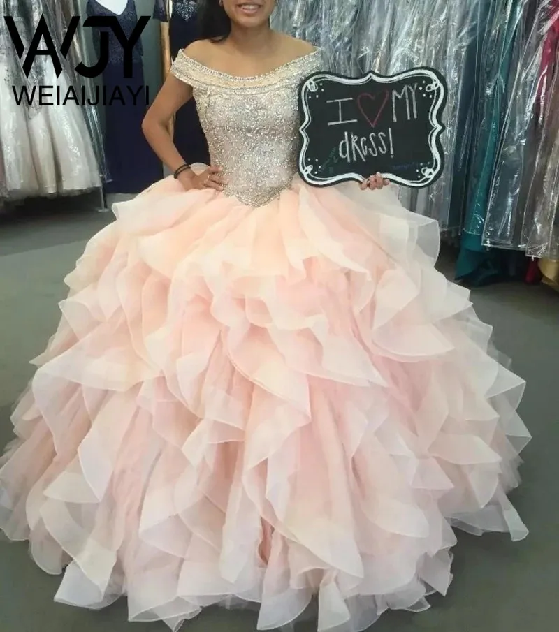 

Роскошное блестящее милое Многоярусное Пышное Бальное Платье на шнуровке с 15 юбками, платья для выпускного вечера, 15 лет