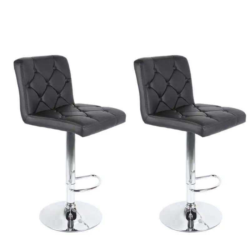 

2Pcs Lounge Chairs Bar Chair PU Leather Bar Stool Lift Height Adjusted Swivel Leisure Home Office Kitchen Backrest Chair HWC