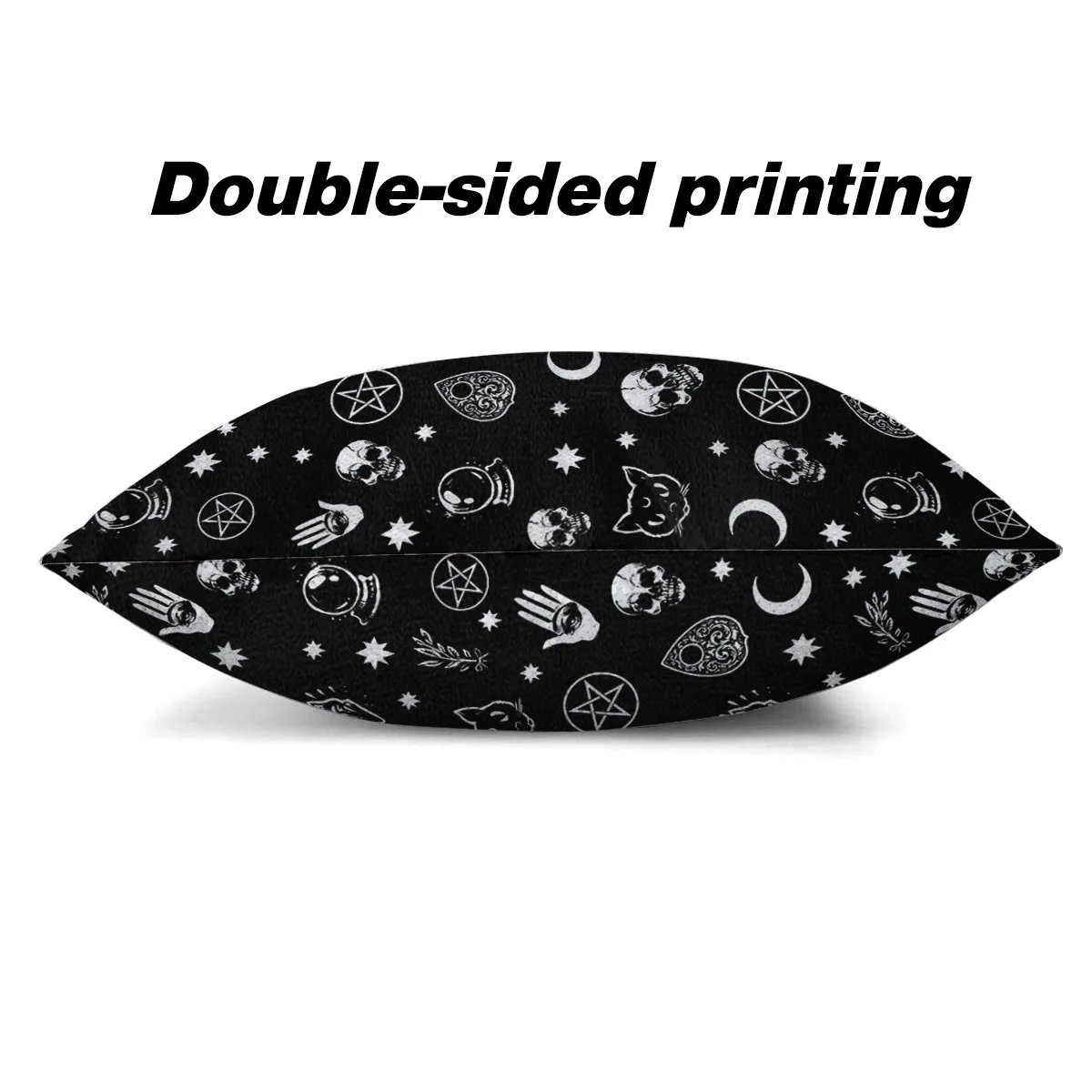 Серебряная Подушка с блестками чехол Хэллоуин черная ведьма череп печать для