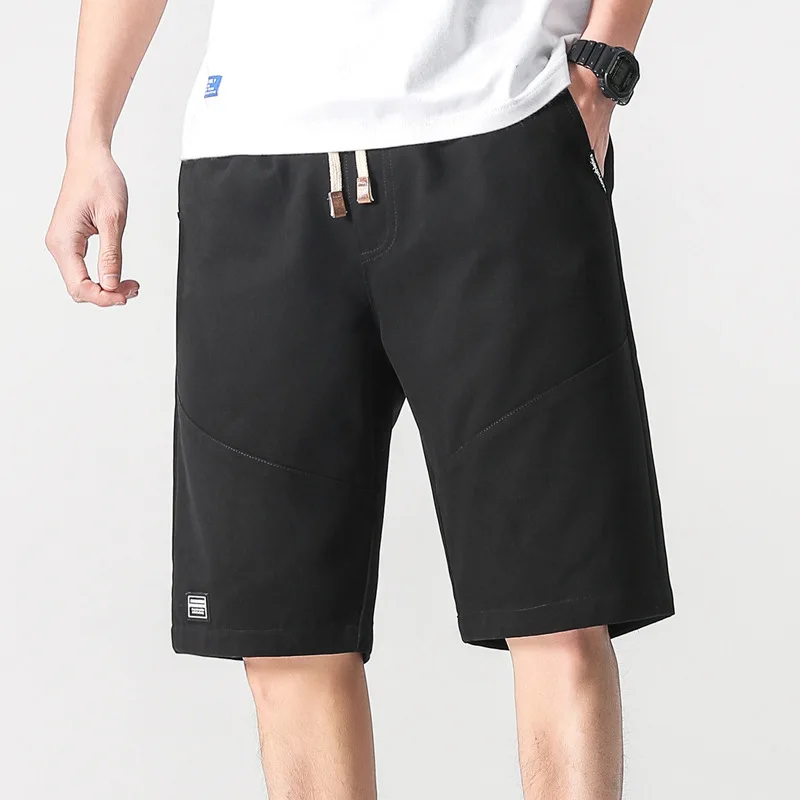 

Summer new hot sale men's solid color shorts youth loose straight casual five-point pants pure cotton fashion sports pants