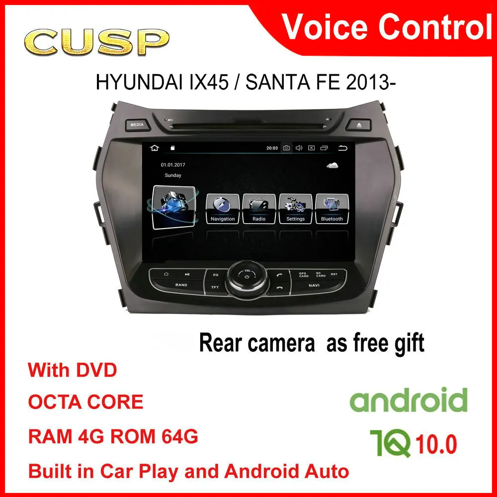 

С Острым носком, ремешком вокруг Android 10,0 Автомобильный dvd плеер для Hyundai Santa fe 2013 2014 2015 2016 2017 2018 ix45 2 Din автомобильный радиоприемник gps стерео Мул...