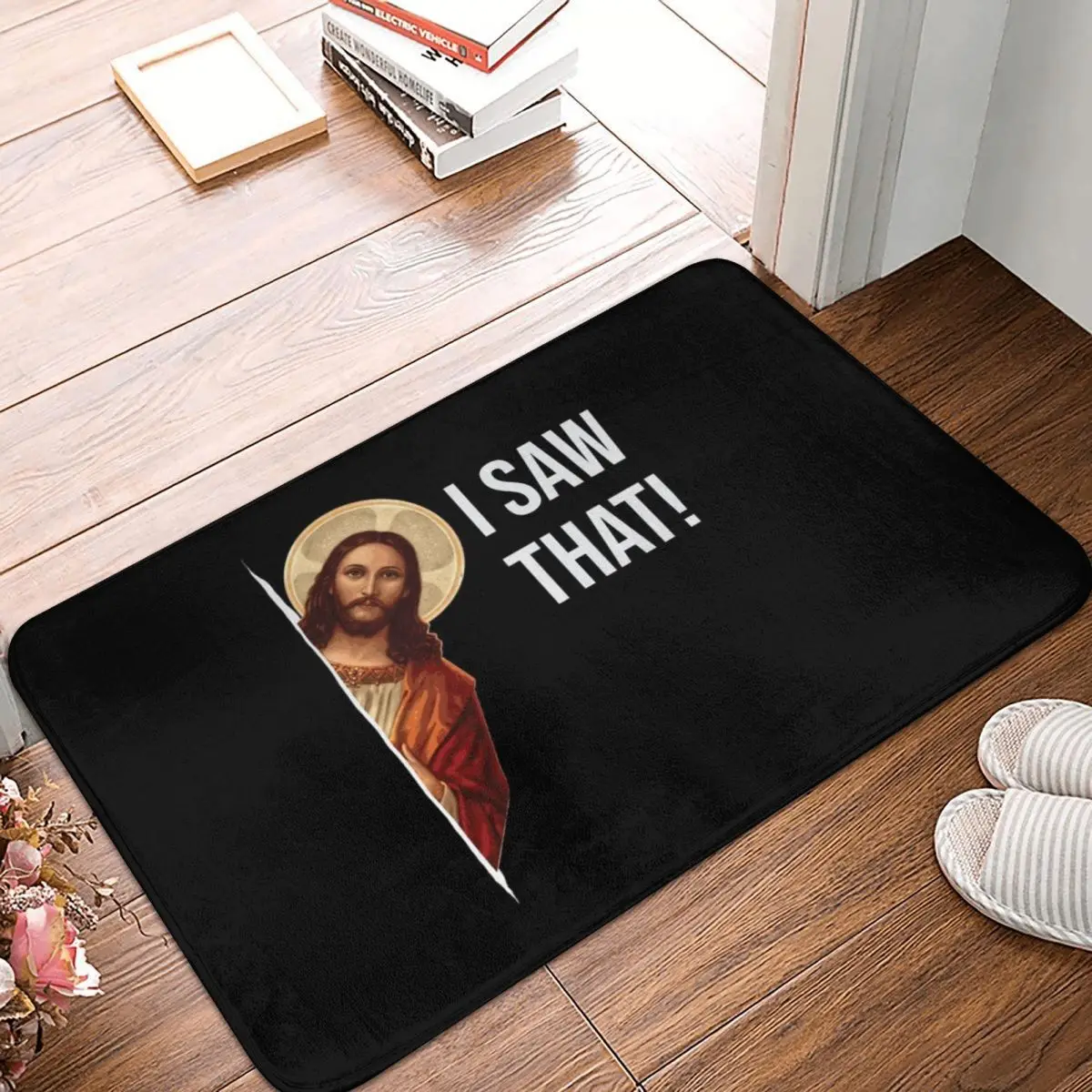 

Jesus Meme I Saw That Doormat Carpet Mat Rug Polyester PVC Anti-slip Floor Decor Bath Bathroom Kitchen Balcony 40*60