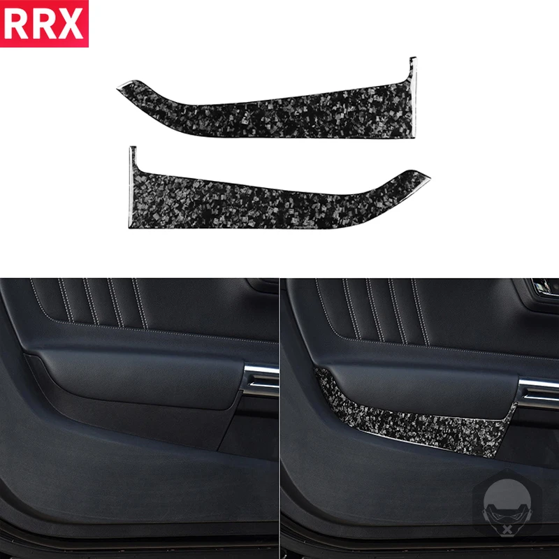 

For Ford Mustang 2015 2016 2017 2018 2019 2020 Forged Carbon Fiber Stickers Front Seat Door Panel Handle Car Styling Accessories