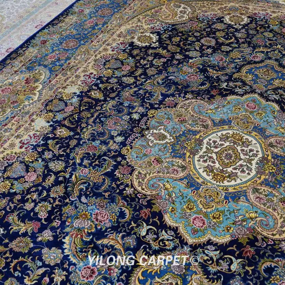Goede Yilong 9 'X 12' Blauwe Klassieke Handgemaakte Kleed Grote Vantage Perzische Handgemaakte Tapijt (TJ127A)