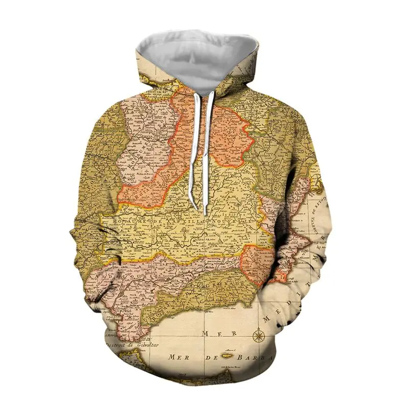 

LIASOSO 2021 New 3D Print Map Streetwear Harajuku Fashion Hoodie Men /Sweatshirt/zip Hoodies Men Clothing Hoodie