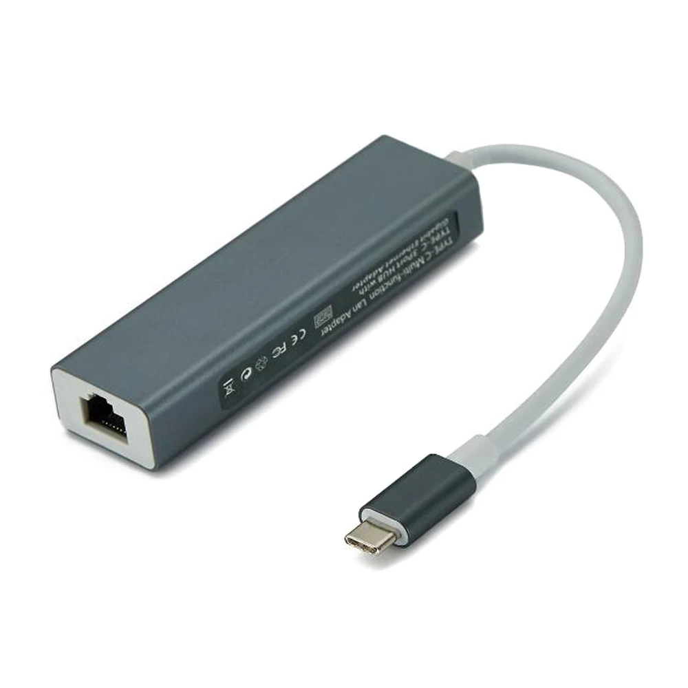 USB 3,1 USB-C Тип C 10/100 Мбит/с Gigabit Ethernet Rj45 сетевой адаптер с 3 портами(стандарт 3,0 сетевая карта для MacBook