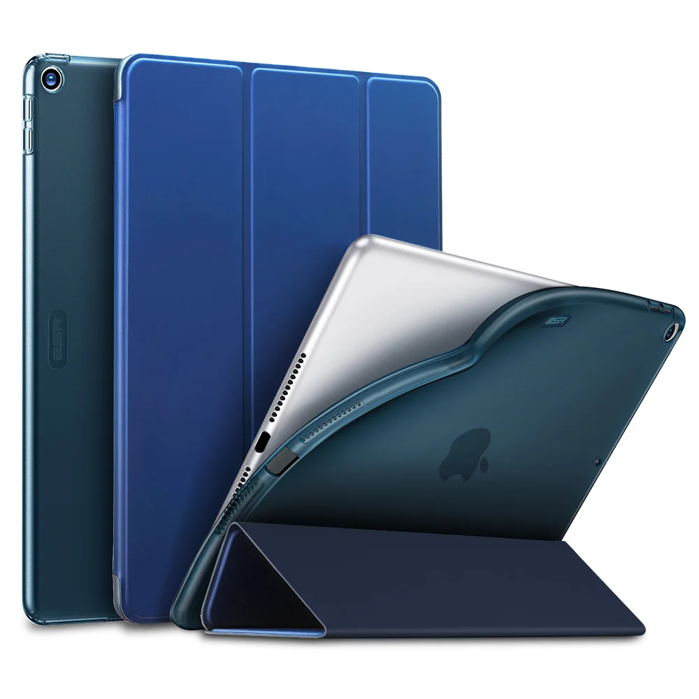 Тонкий умный чехол ESR Rebound для iPad 7th Gen, гибкий чехол из ТПУ с прорезиненным покрытием, чехол-накладка для iPad 7 10," Folio - Цвет: Blue