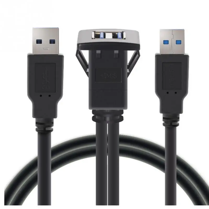 1 м зарядный удлинитель с двумя портами USB3.0 квадратная Водонепроницаемая линия