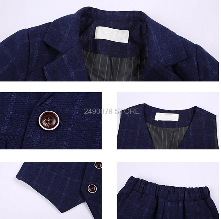 Свадебный костюм с цветочным рисунком для мальчиков Деловой смокинг детей