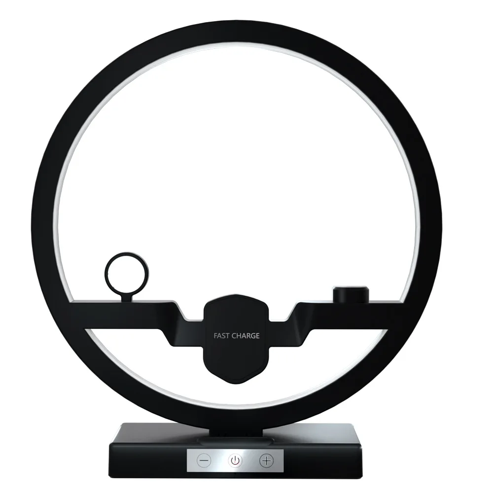 

3 in 1 new wireless charger 10W table lamp fast wireless charger plus ring light, for iPhone12 Samsung Xiaomi Apple Watch 2