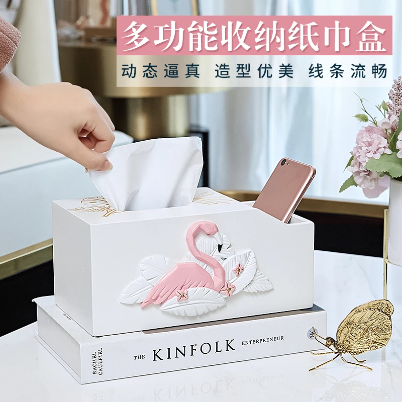 

Household living room paper towel box ornaments creative and practical paper drawer Glass Drawer napkin carton modern