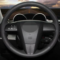 diy black faux leather%c2%a0car steering wheel cover for mazda 3 axela mazda 5 mazda 6 cx 7 cx 9 mazdaspeed3 us 2010 2011 2012 2013