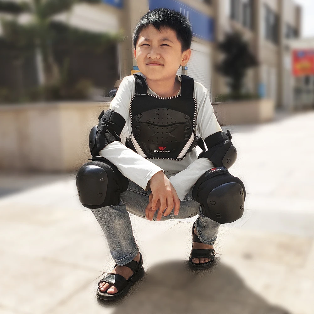 WOSAWE детская мотоциклетная броня куртка защита для тела наколенники мотокросса