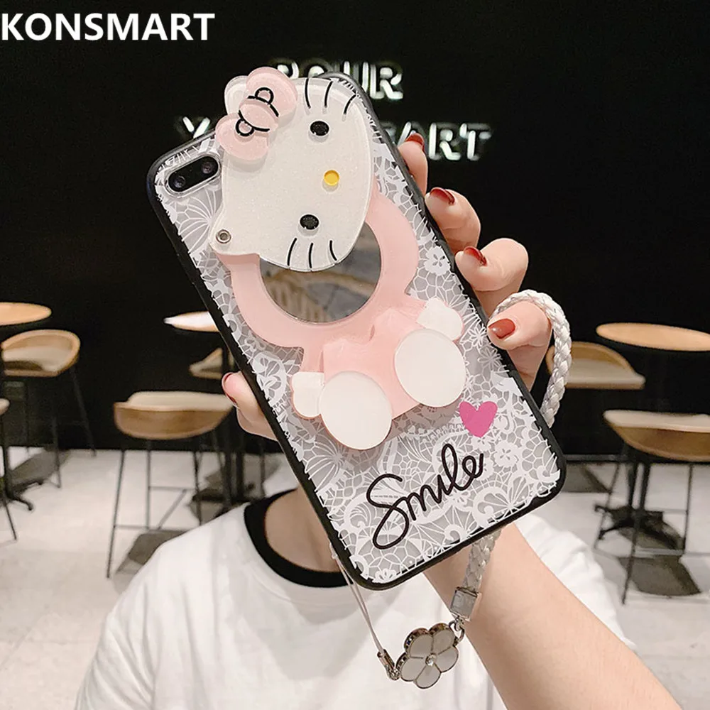 Для huawei P10 lite P9 Lite P8 mate 10 Pro милый зеркальный чехол для телефона с рисунком hello kitty Plus