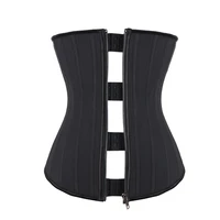 latex waist trainer corset steel boned shaper zipper up gorset rubber korsett plus size 6xl bustier underbust korset workout hot