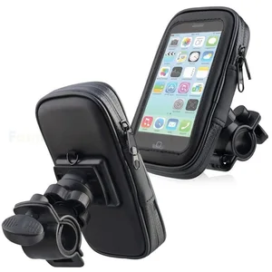 motorcycle telephone holder support moto bicycle rear view mirror stand mount waterproof scooter phone bag for all smartphones free global shipping
