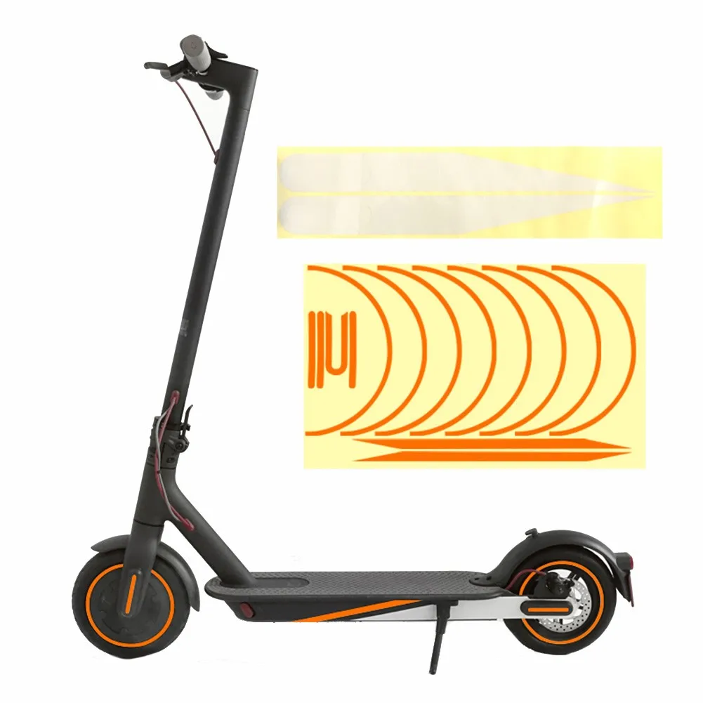 

For XiaoMi M365/Pro/1S/Pro 2 Electric Scooter Full Body Reflective Sticker Waterproof Warning Cover Set Night Cycling Safety