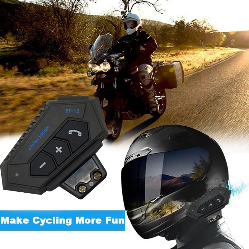 

Motorcycle BT 5.0 Helmet Intercom Wireless Headset Hands-Free Telephone Call Kit Stereo Anti-Interference Interphone