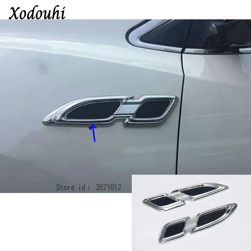 

For Nissan Murano 2015 2016 2017 2018 car styling body stick Front Machine Side Fender Vents Air Outlet lamp trim part 2pcs