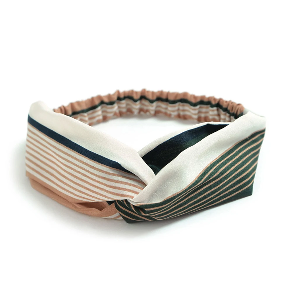 Женская повязка на голову с принтом эластичная хлопковая перехлёстом 1