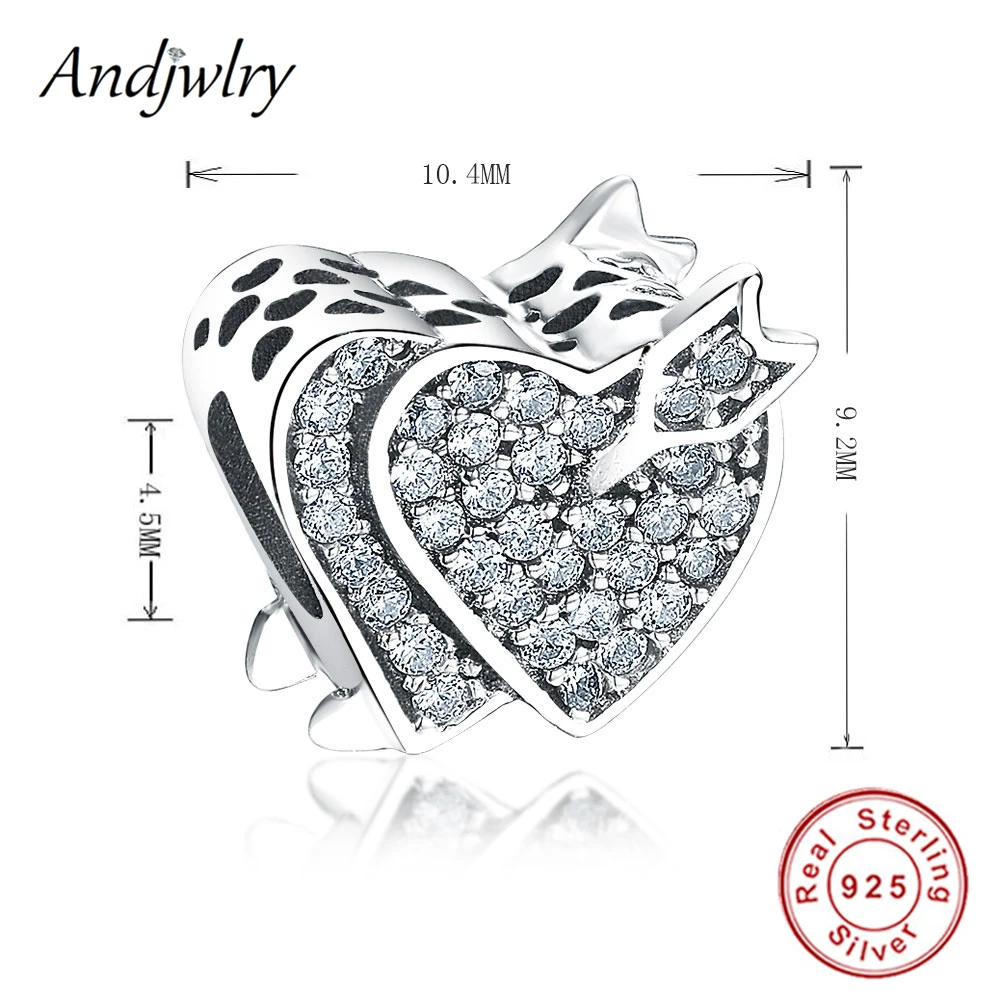 Подвеска из серебра 925 пробы с Купидоном двойные сердца | Украшения и аксессуары