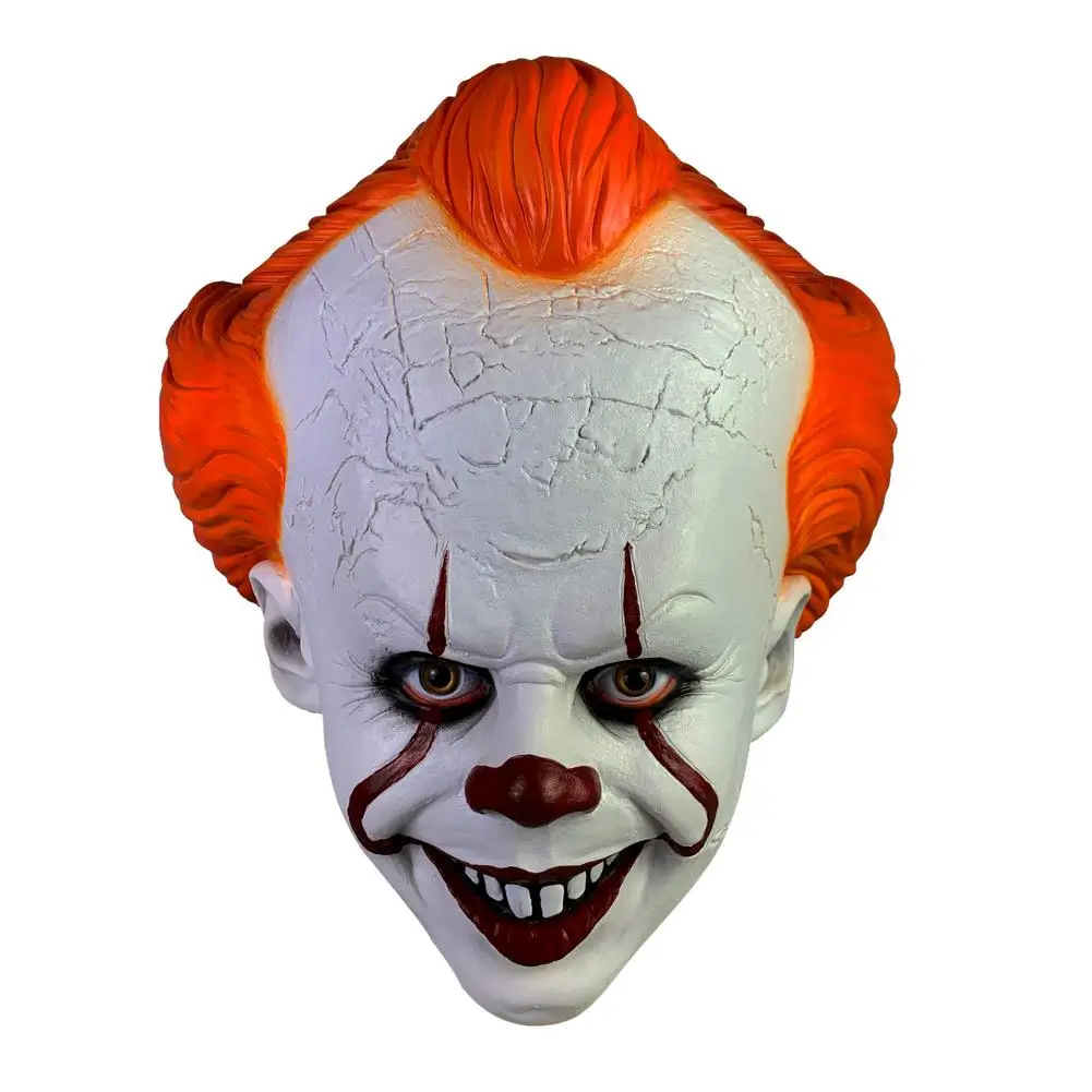 Stephen King's It маска пеннивайза страшная маска на Хеллоуин клоун полное лицо маска ужаса маски призраков латексный, реалистичный Сумасшедший жуткий