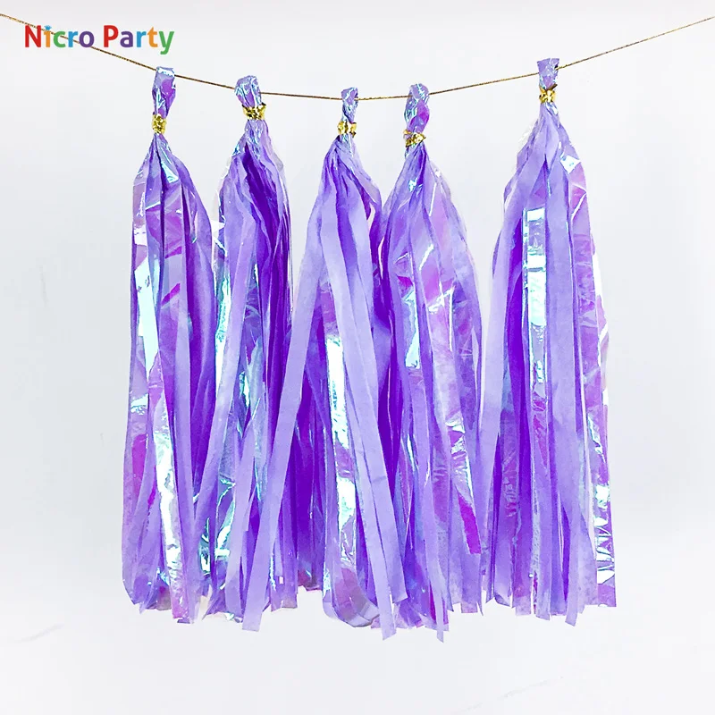 Nicro украшение для дня рождения неоновая Пленка ПЭТ бумажная ткань кисточка