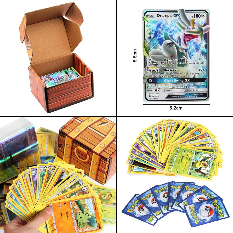 Новинка 120 шт./компл. карты Pokemon с коробкой боевые игрушки хобби Коллекционная
