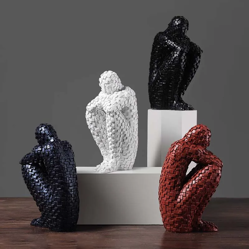 

Modern Figure Sculpture Home Decoration Accessories Creative Thinker Statue Desktop Decoration Accessories Bookcase Decorations