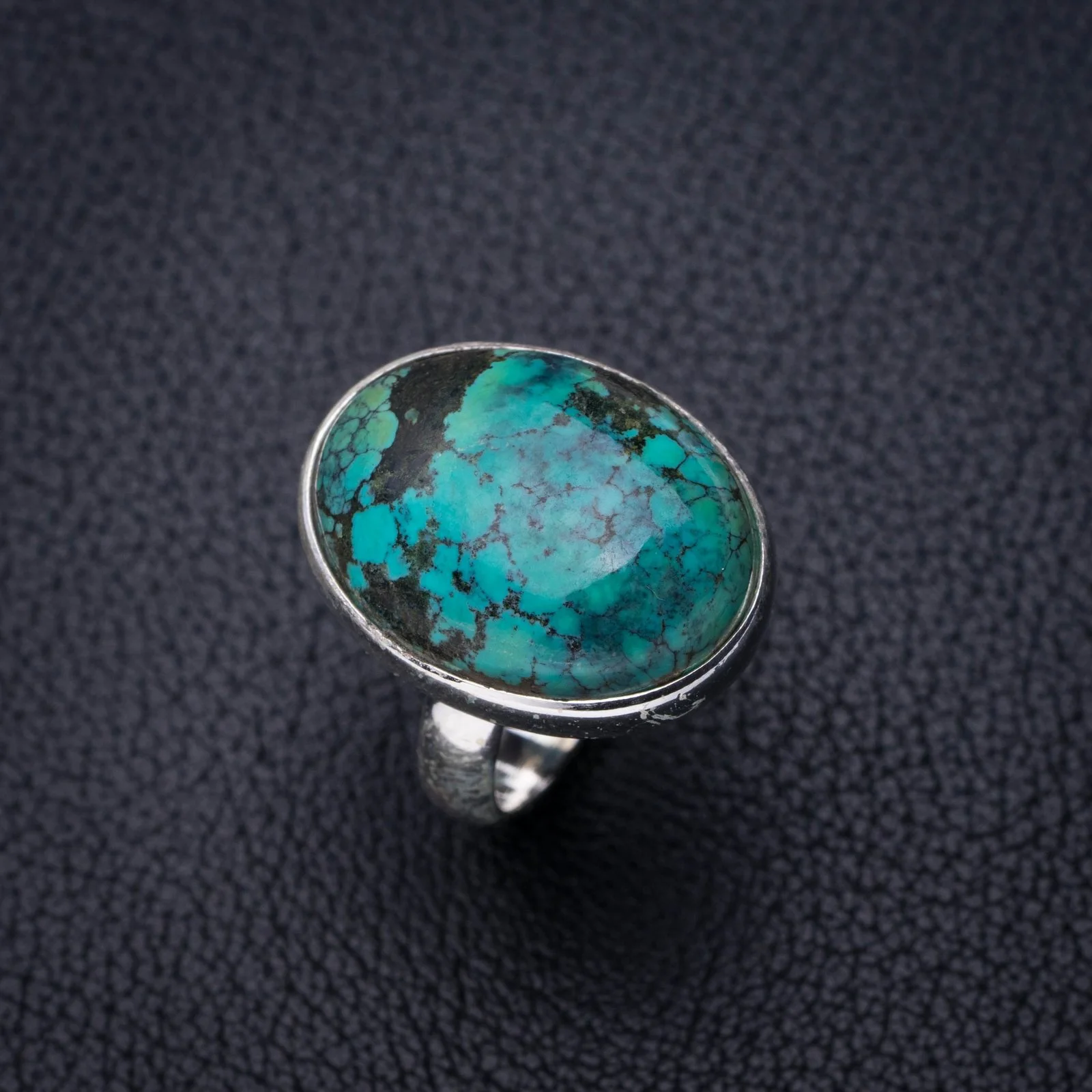 

StarGems Natural Turquoise Handmade 925 Sterling Silver Ring 6 E7647