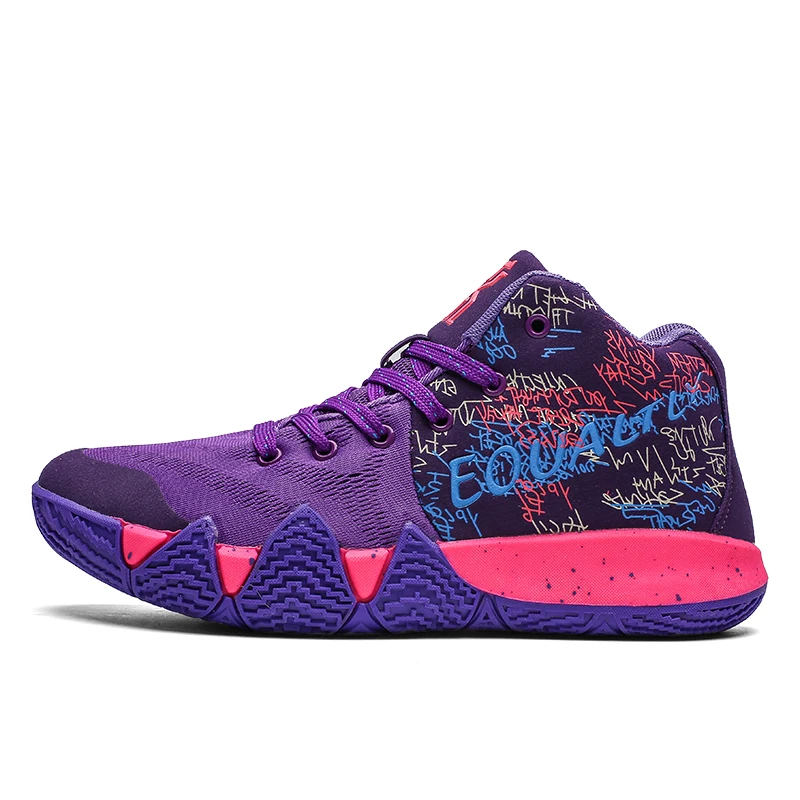 Purple 03 Мужские и женские баскетбольные кроссовки для пары, уличные баскетбольные кроссовки, амортизирующие кроссовки для баскетбола, дышащие уличные спортивные кроссовки - Цвет: Purple 03