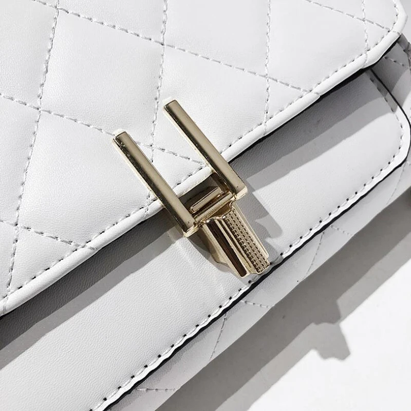 

British Fashion Simple Small Square Bag Women's Designer Handbag Pu Chain Mobile Phone Shoulder Bags Bolsas De Mujer